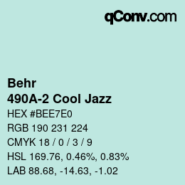 カラーコード: Behr - 490A-2 Cool Jazz | qconv.com