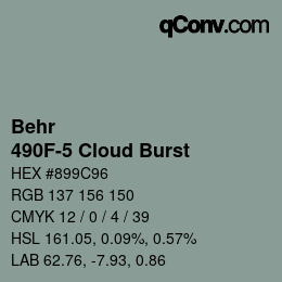 カラーコード: Behr - 490F-5 Cloud Burst | qconv.com