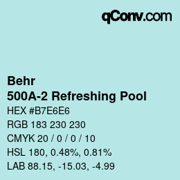 Color code: Behr - 500A-2 Refreshing Pool | qconv.com