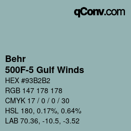 Color code: Behr - 500F-5 Gulf Winds | qconv.com