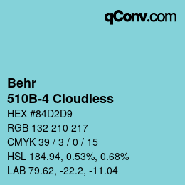 Color code: Behr - 510B-4 Cloudless | qconv.com