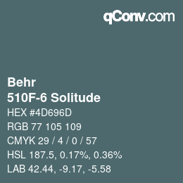 Color code: Behr - 510F-6 Solitude | qconv.com
