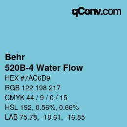Color code: Behr - 520B-4 Water Flow | qconv.com