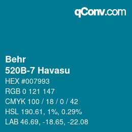 カラーコード: Behr - 520B-7 Havasu | qconv.com