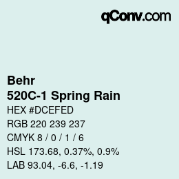 Código de color: Behr - 520C-1 Spring Rain | qconv.com