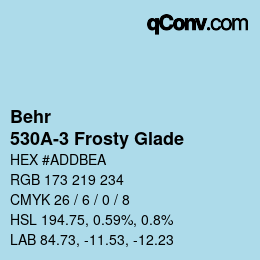 Color code: Behr - 530A-3 Frosty Glade | qconv.com