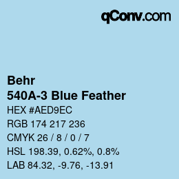 カラーコード: Behr - 540A-3 Blue Feather | qconv.com