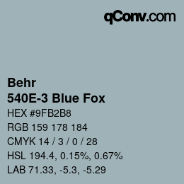 カラーコード: Behr - 540E-3 Blue Fox | qconv.com