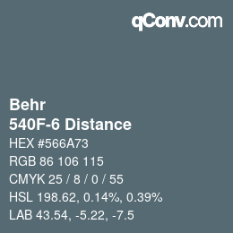 Color code: Behr - 540F-6 Distance | qconv.com