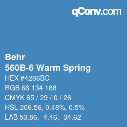 カラーコード: Behr - 560B-6 Warm Spring | qconv.com