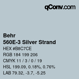 カラーコード: Behr - 560E-3 Silver Strand | qconv.com