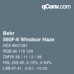 カラーコード: Behr - 560F-6 Windsor Haze | qconv.com