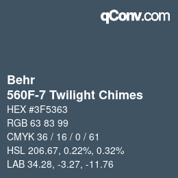 Farbcode: Behr - 560F-7 Twilight Chimes | qconv.com