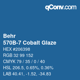 Farbcode: Behr - 570B-7 Cobalt Glaze | qconv.com