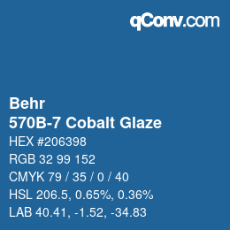 Color code: Behr - 570B-7 Cobalt Glaze | qconv.com