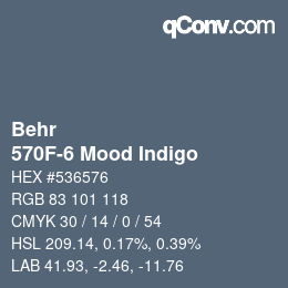 カラーコード: Behr - 570F-6 Mood Indigo | qconv.com