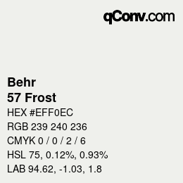 カラーコード: Behr - 57 Frost | qconv.com