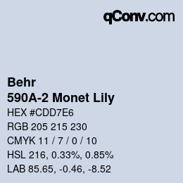 カラーコード: Behr - 590A-2 Monet Lily | qconv.com