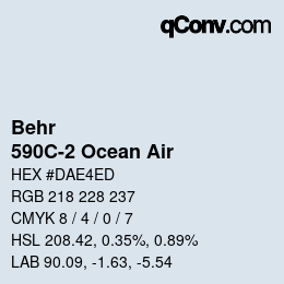 Color code: Behr - 590C-2 Ocean Air | qconv.com