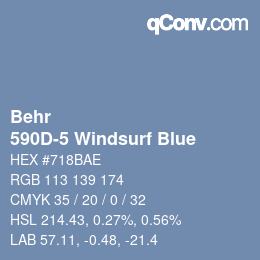 カラーコード: Behr - 590D-5 Windsurf Blue | qconv.com
