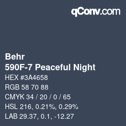 Color code: Behr - 590F-7 Peaceful Night | qconv.com