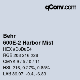 カラーコード: Behr - 600E-2 Harbor Mist | qconv.com