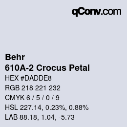 Color code: Behr - 610A-2 Crocus Petal | qconv.com