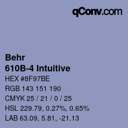 カラーコード: Behr - 610B-4 Intuitive | qconv.com