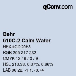 Farbcode: Behr - 610C-2 Calm Water | qconv.com