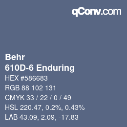 Code couleur: Behr - 610D-6 Enduring | qconv.com