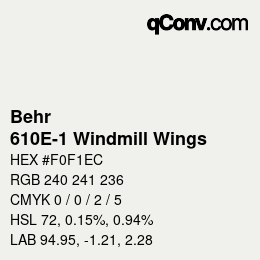 Color code: Behr - 610E-1 Windmill Wings | qconv.com