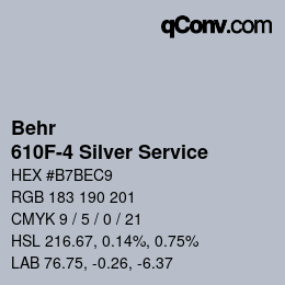 Color code: Behr - 610F-4 Silver Service | qconv.com