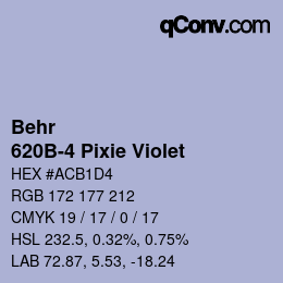 Color code: Behr - 620B-4 Pixie Violet | qconv.com