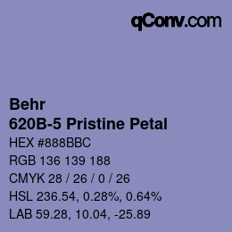 Código de color: Behr - 620B-5 Pristine Petal | qconv.com