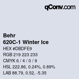 Color code: Behr - 620C-1 Winter Ice | qconv.com