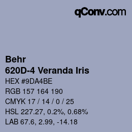 Color code: Behr - 620D-4 Veranda Iris | qconv.com