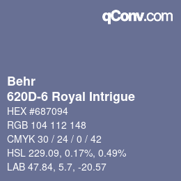 カラーコード: Behr - 620D-6 Royal Intrigue | qconv.com