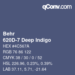 Farbcode: Behr - 620D-7 Deep Indigo | qconv.com
