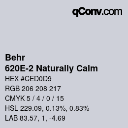 カラーコード: Behr - 620E-2 Naturally Calm | qconv.com