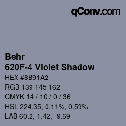 Color code: Behr - 620F-4 Violet Shadow | qconv.com