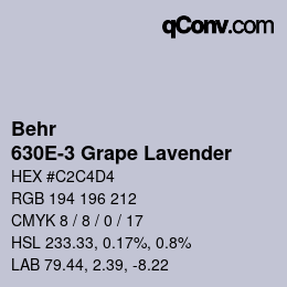 Farbcode: Behr - 630E-3 Grape Lavender | qconv.com