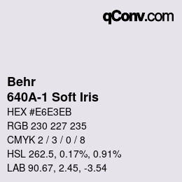 Color code: Behr - 640A-1 Soft Iris | qconv.com