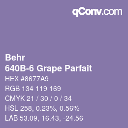 Color code: Behr - 640B-6 Grape Parfait | qconv.com
