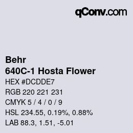 Color code: Behr - 640C-1 Hosta Flower | qconv.com