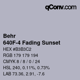 Color code: Behr - 640F-4 Fading Sunset | qconv.com