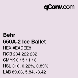 カラーコード: Behr - 650A-2 Ice Ballet | qconv.com