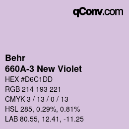Color code: Behr - 660A-3 New Violet | qconv.com