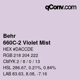 Farbcode: Behr - 660C-2 Violet Mist | qconv.com