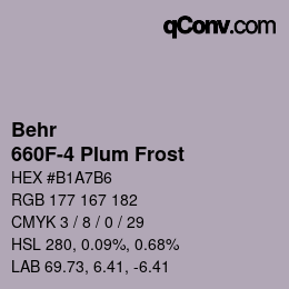 Color code: Behr - 660F-4 Plum Frost | qconv.com