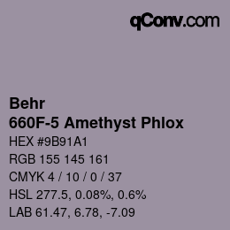 カラーコード: Behr - 660F-5 Amethyst Phlox | qconv.com